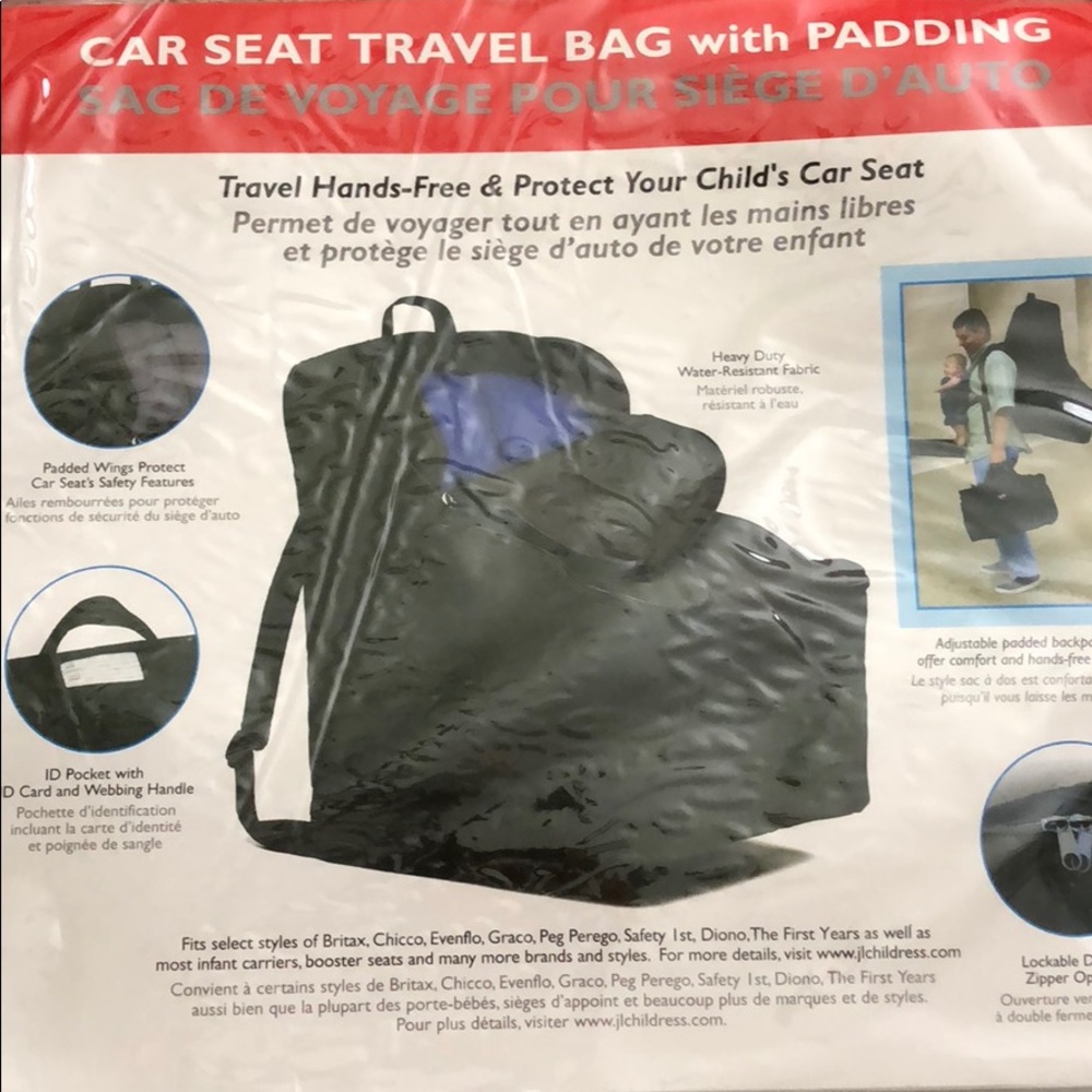 Car Seat Travel Bag w/ Padding & Straps
